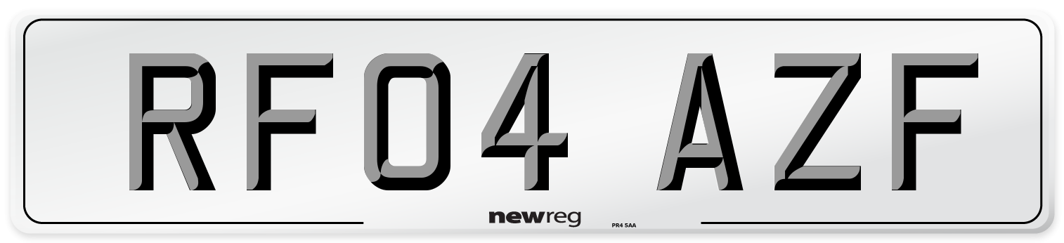 RF04 AZF Number Plate from New Reg